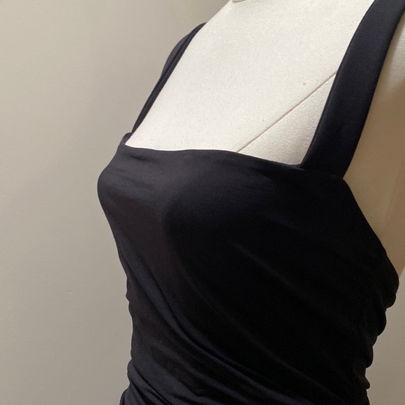 Kookai fitted x black midi dress - shirred sides - Picture 2 of 8